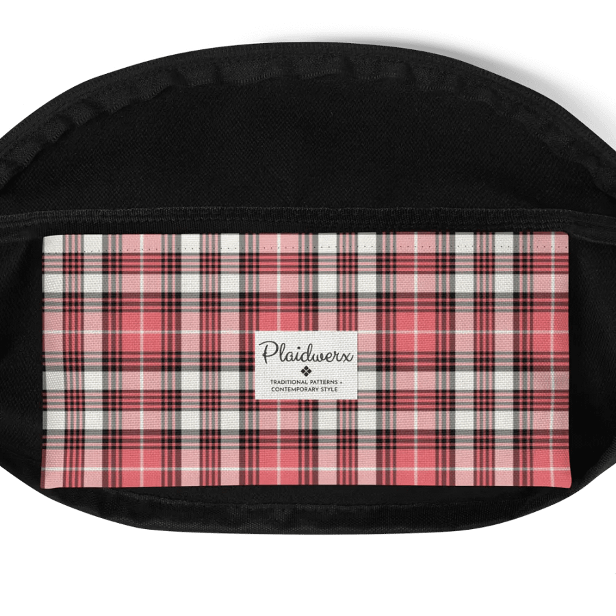 Coral Pink, Black, and White Plaid Fanny Pack product image (6)