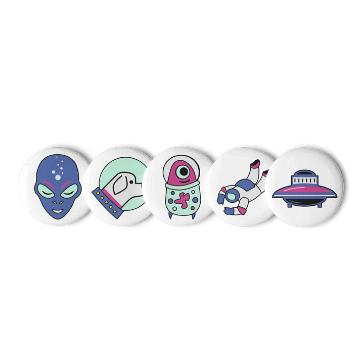 Galactic Alien Pin Buttons Set product image (3)