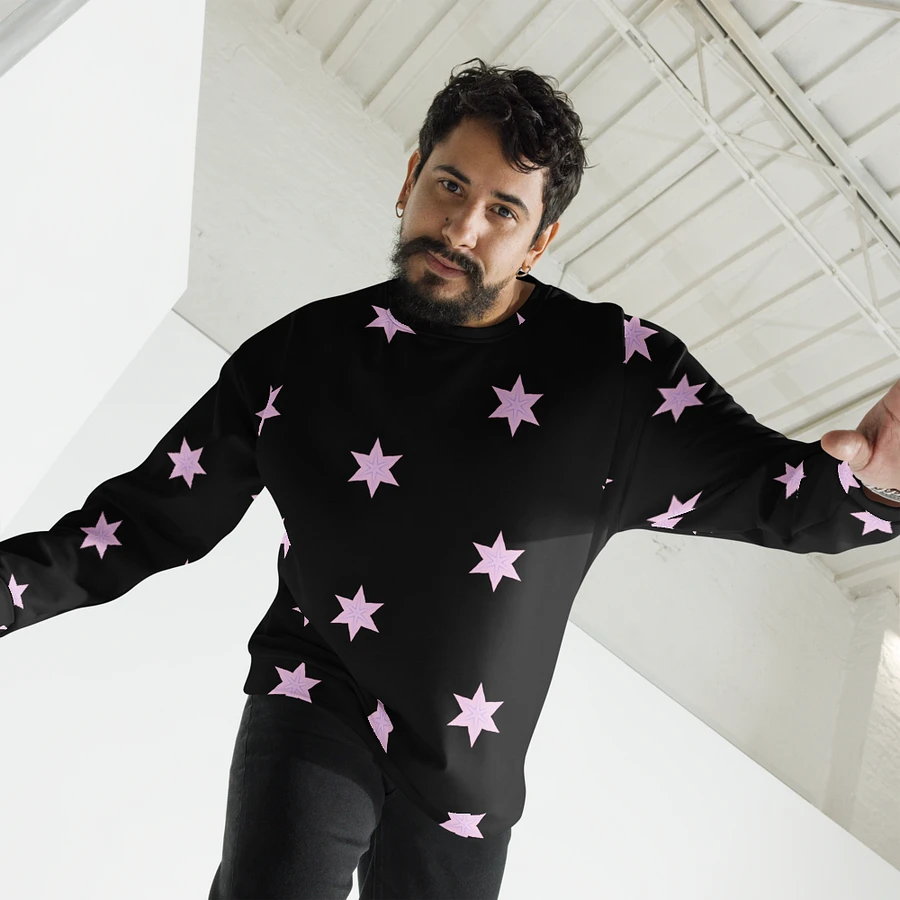 Abstract Repeating Pink Stars Unisex All Over Print Sweatshirt product image (4)