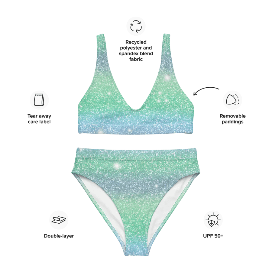 Glitter Unicorn Texture Design High Waisted Bikini (8) product image (3)
