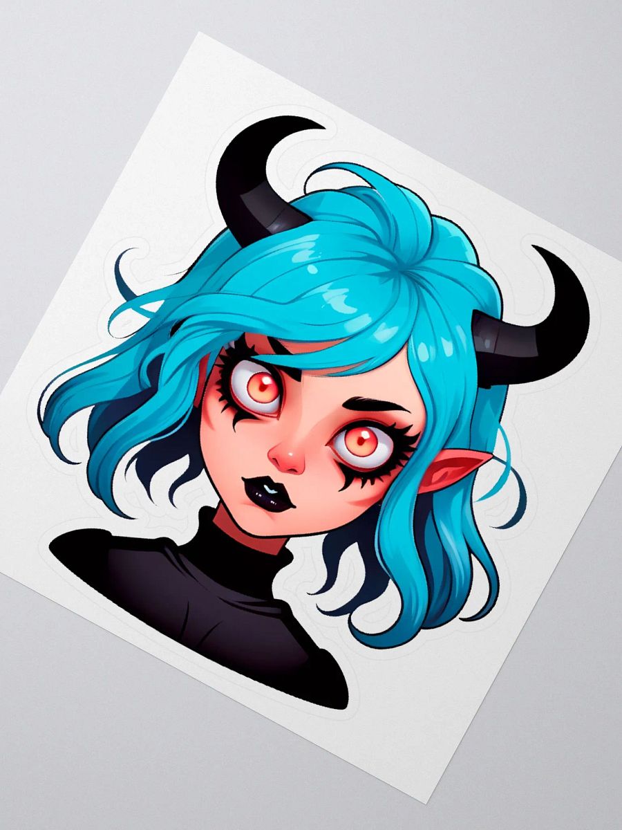 Blue Hair Demon Girl - Lowbrow Succubus Sticker product image (2)
