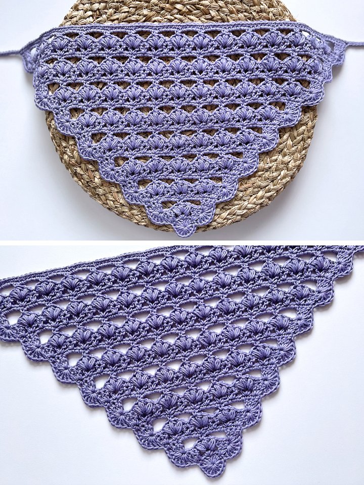 Crochet Pattern: Flower Puff Bandana V1 product image (2)
