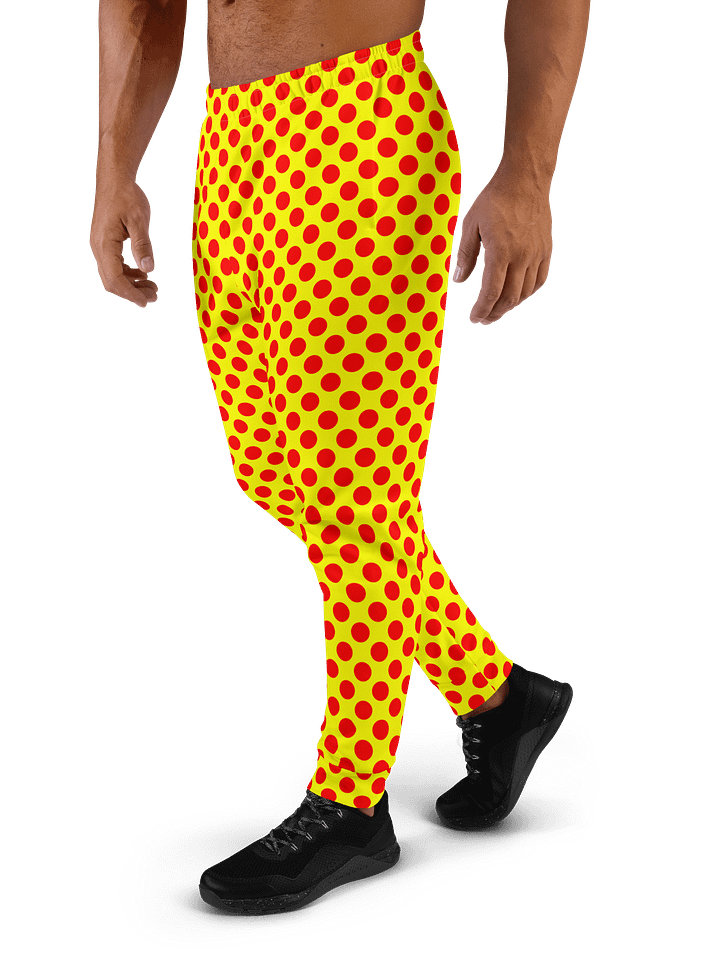 Red Polka Dots on Yellow Men's Joggers product image (2)
