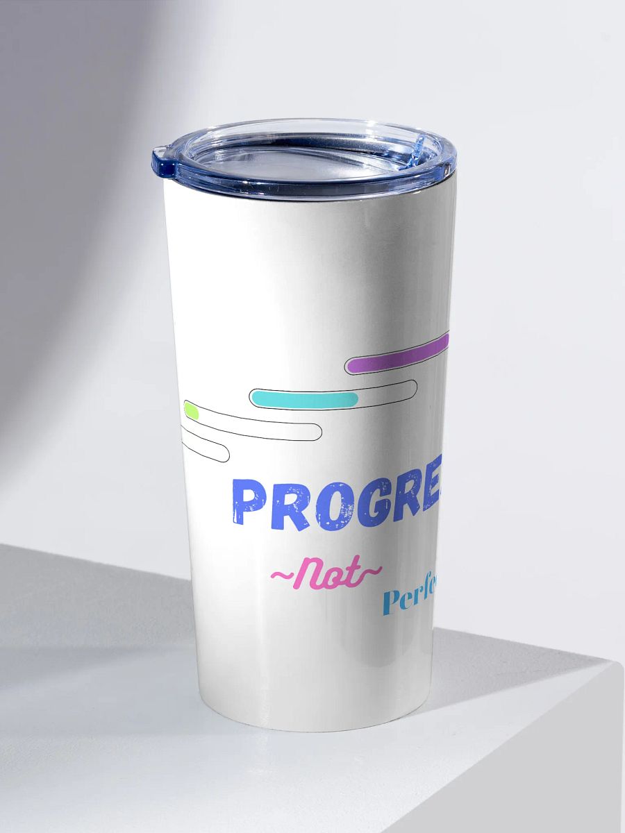 Colorful 20 oz Stainless Steel Tumbler: Progress, not Perfection product image (2)