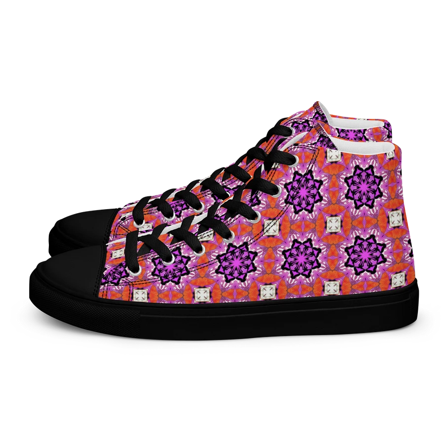 Abstract Foxy Repeating Pattern Ladies Canvas Shoe High Tops product image (1)