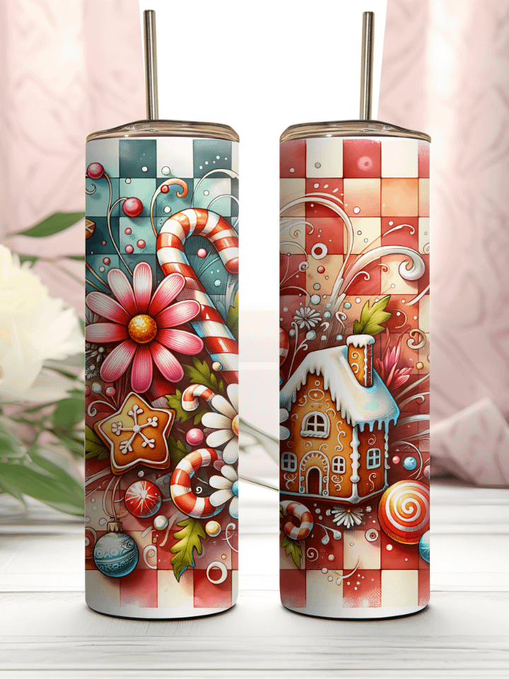 Thankful Grateful Blessed whimsical Holiday Stainless Steel Tumbler product image (1)