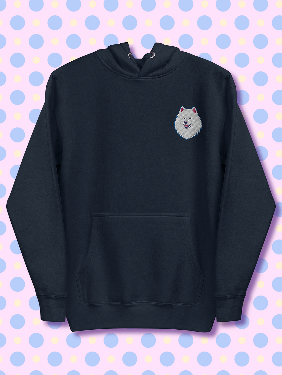 Smiling Samoyed Pup Embroidered Unisex Premium Hoodie product image (1)
