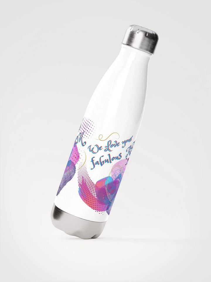 Stainles stel waterbottle with beautiful watercolor design depicting 