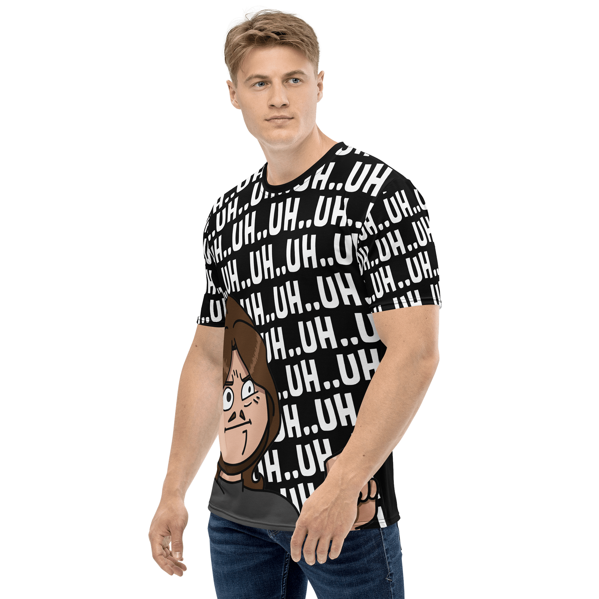 Uh..Uh..Uh All Over Print T-Shirt | Black product image (2)
