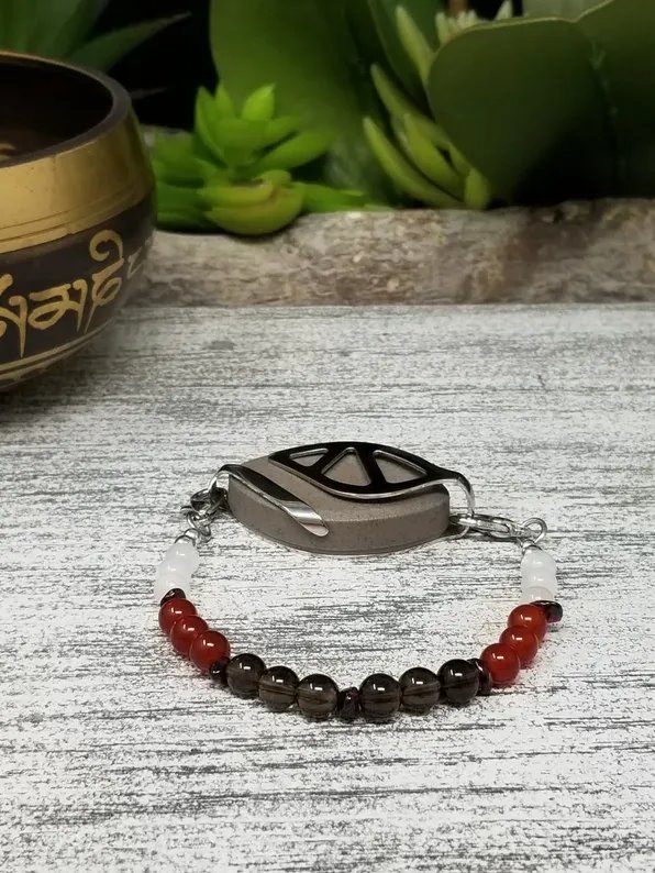 Romance Bracelet | Smoky Quartz, Carnelian, Moonstone & Garnet | Handmade Accessory for Bellabeat Leaf Urban & Ivy product image (1)