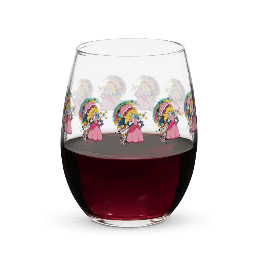 Princess Peach by StephyJ Stemless Wine Glass product image (5)