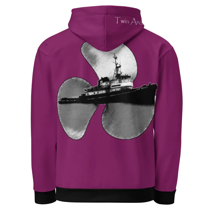 Eggplant Three blade prop & Jack tug Hoodie product image (1)