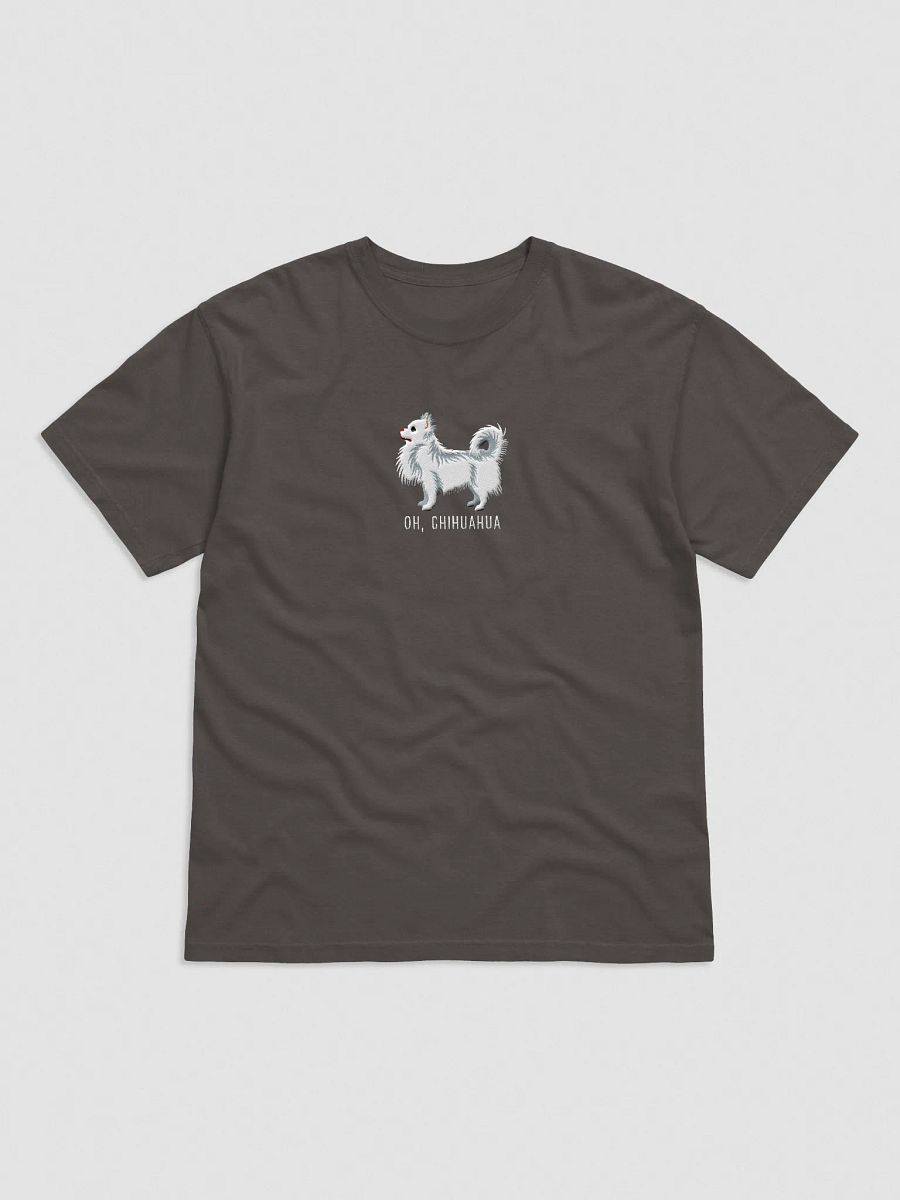 Oh, Chihuahua T-Shirt(Embroidered) of a Longhaired Chihuahua(White) product image (1)