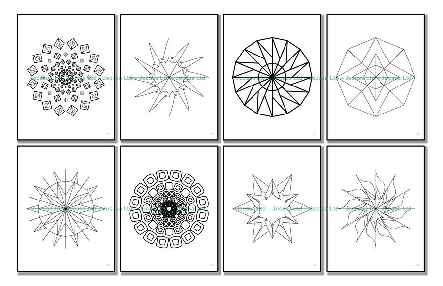 100 Geometric Mandala Coloring Pages | PDF | Digital File | Series GM2025 Vol. 7 product image (6)