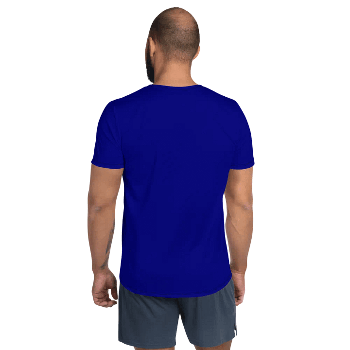 Plain Color Navy Blue Athletic T-Shirt product image (2)