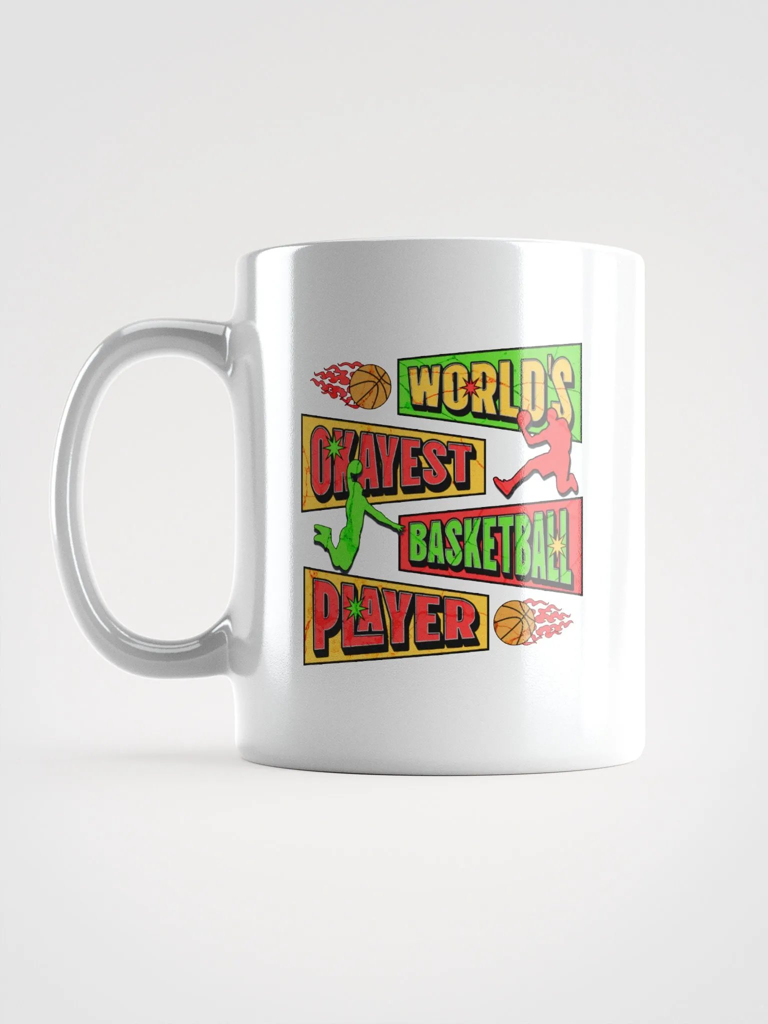 Worlds Okayest Basketball Player Flaming Mug product image (1)