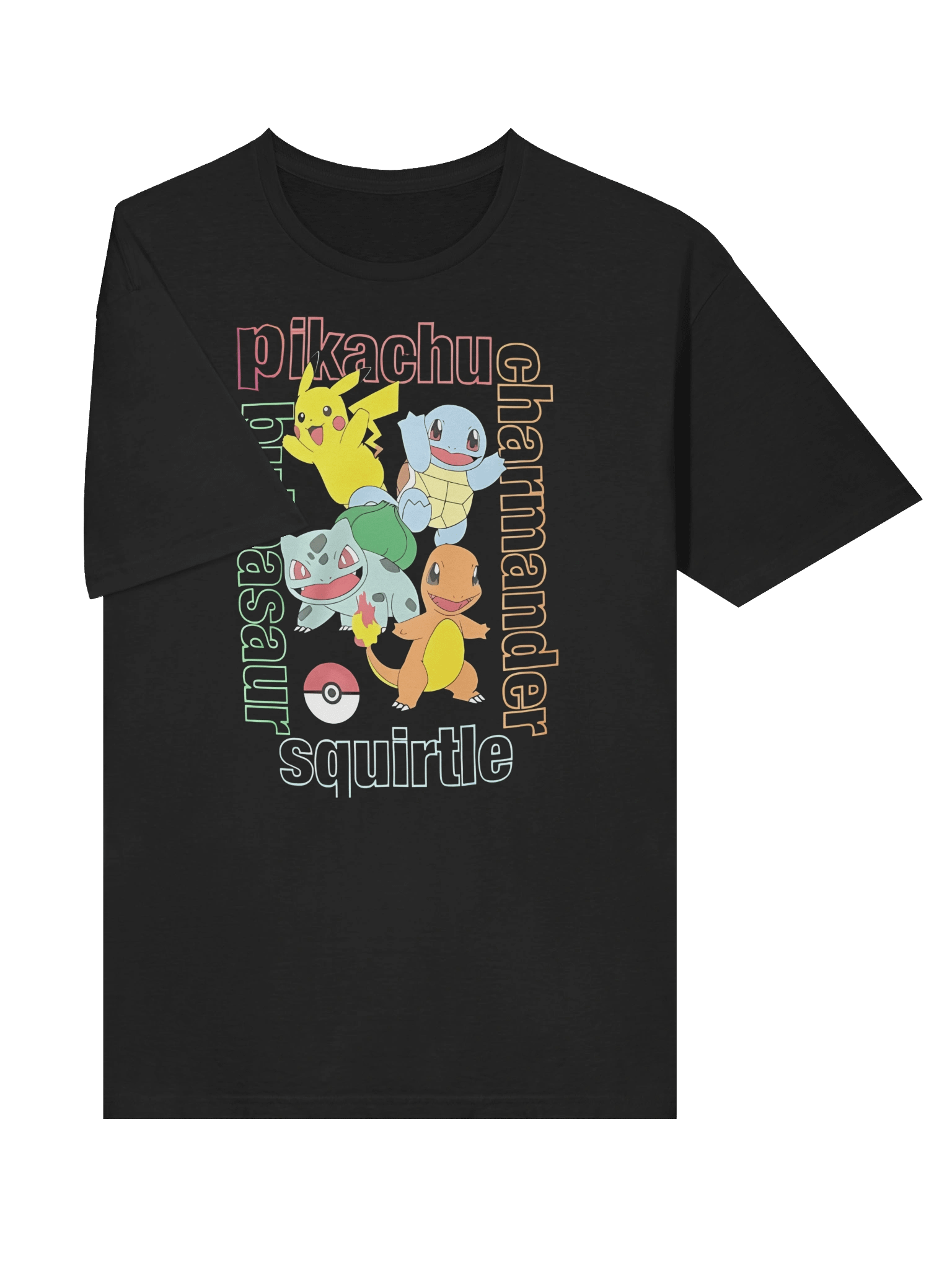 Pokémon Starter Squad T-Shirt – Pikachu, Bulbasaur, Charmander & Squirtle Tee product image (3)