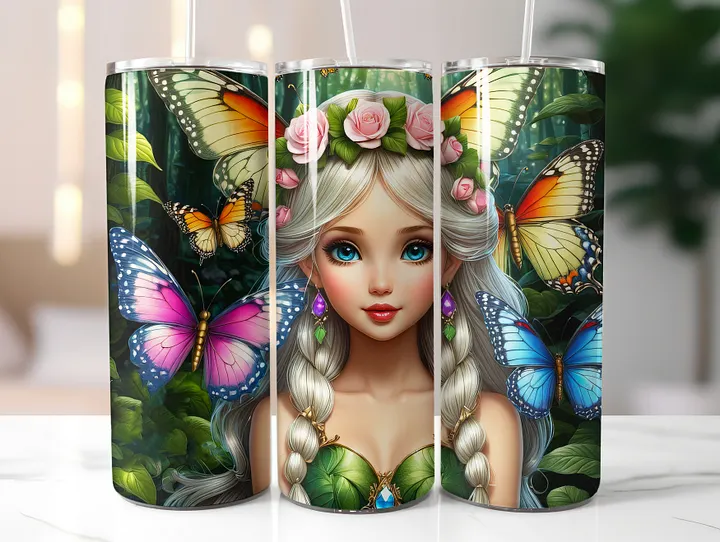 Butterfly Fairy 20 oz Skinny Stainless Steel Tumbler - v1 product image (2)