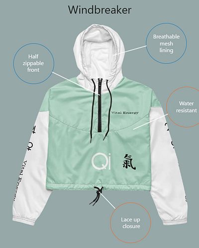 💦Stay ready for any adventure with the lightweight, waterproof Qi Vitality Windbreaker. Made from 100% polyester, this trendy...