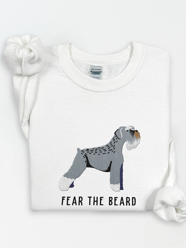 Fear the Beard Sweatshirt (Embroidered) of a Schnauzer product image (1)