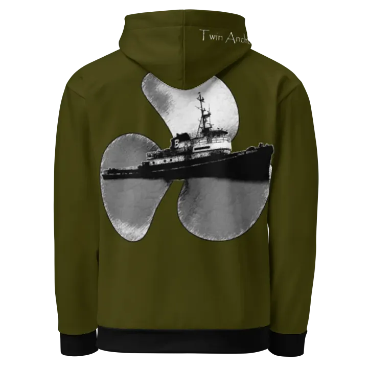 Green Three blade prop & Jack tug Hoodie product image (1)