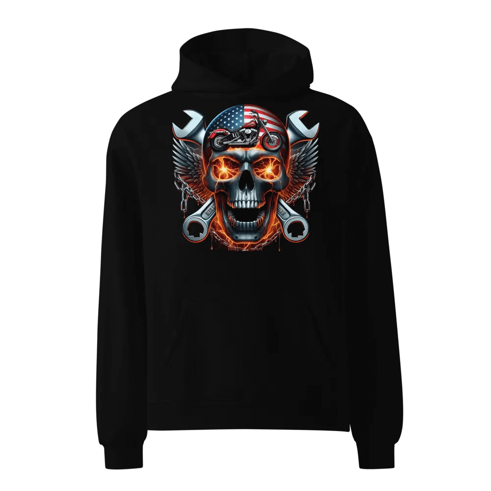 Rebel Flame Skull Oversized Hoodie #16 product image (1)