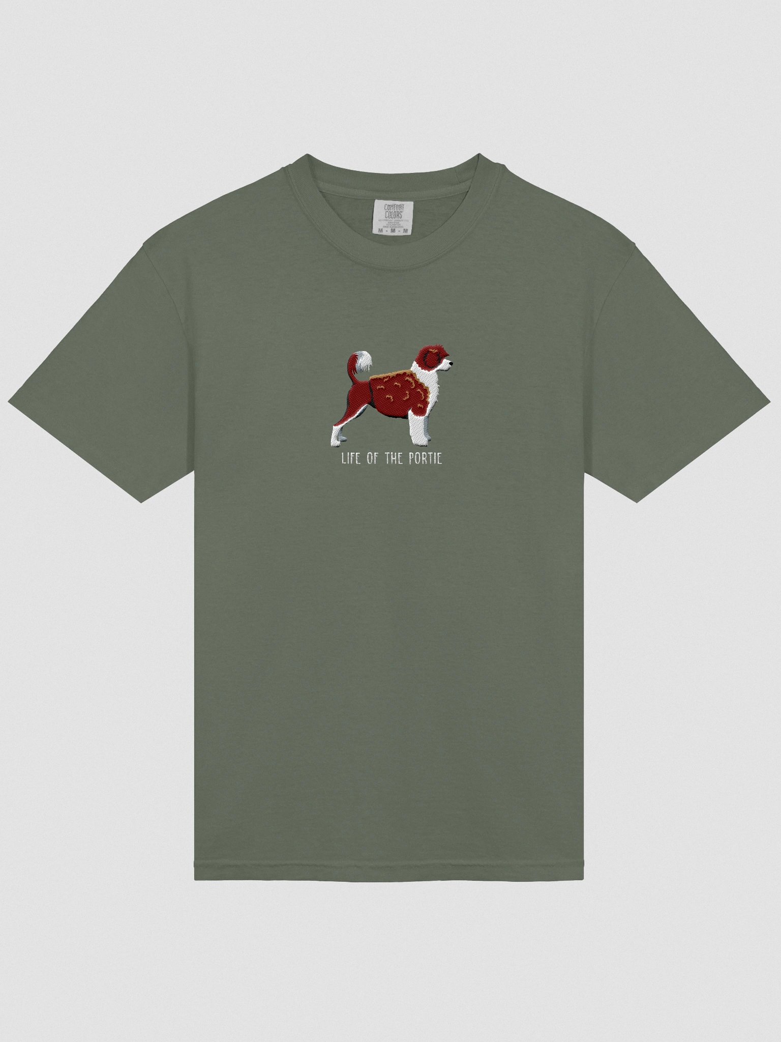 Life of the Portie T-Shirt(Embroidered) of a Portuguese Water Dog(Chocolate & White) product image (6)