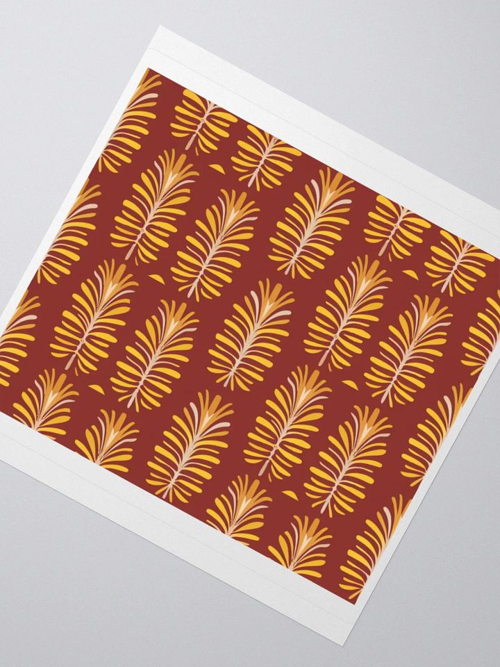 Elegant Palm Leaf Sticker - Warm Maroon and Gold Decal product image (2)