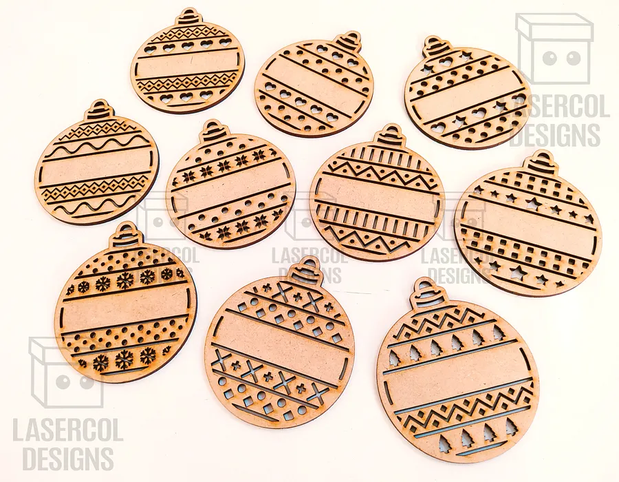 Christmas Ornaments (Ready to Personalize) - Laser Cut Files product image (9)