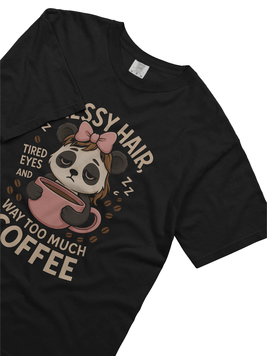 Panda Coffee Lover T-Shirt - Pink Bow product image (3)