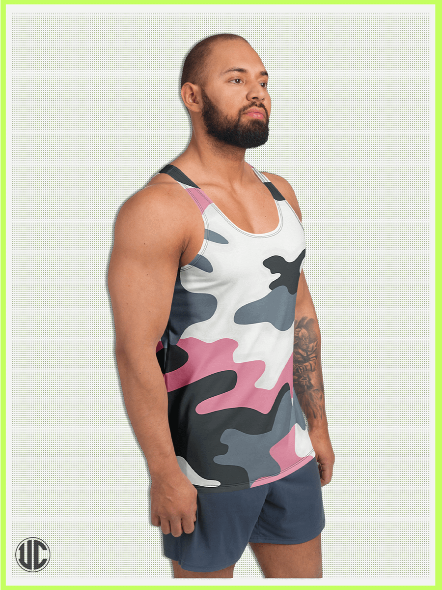 Bubblegum Pink Urban Camo – Men’s Tank Top product image (3)