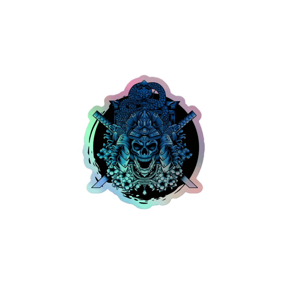 Samurai Skull Holographic Sticker Sheet product image (1)