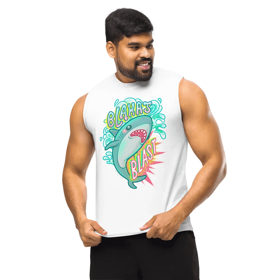 Blahaj Blast Muscle Tank product image (10)