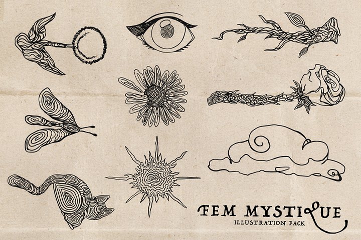 Fem Mystique Line Art Illustration Pack product image (2)