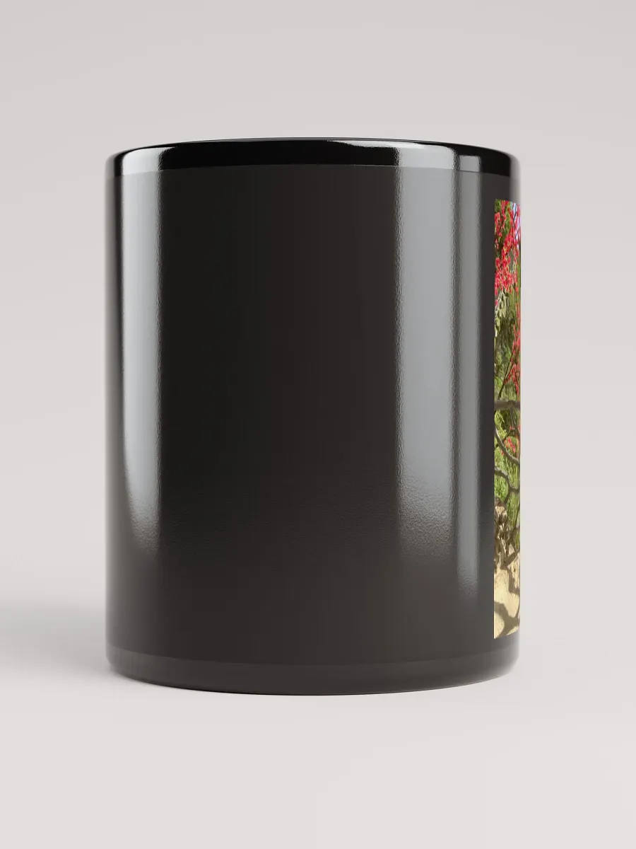 Black Glossy Mug:flower and mountain product image (9)