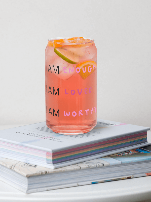 I am loved glass with/without lid & straw product image (2)