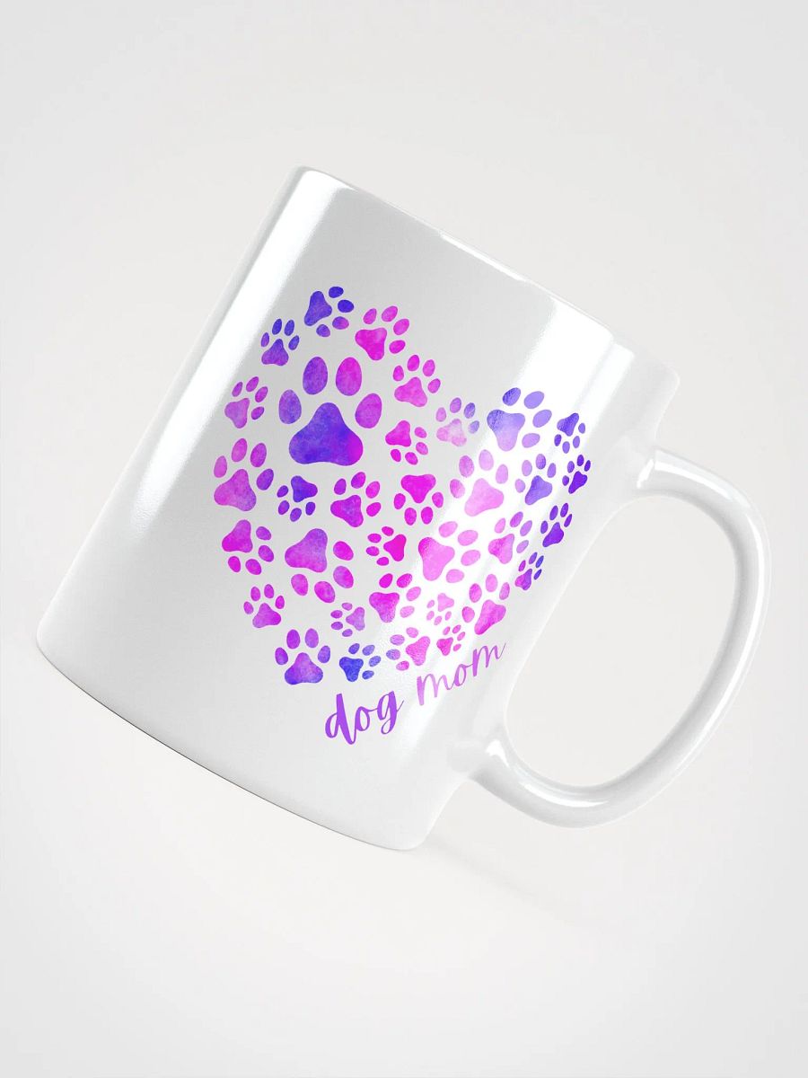 Dog Mom Cute Colorful Dog Paws Heart Coffee Mug (11oz, 15oz) product image (3)