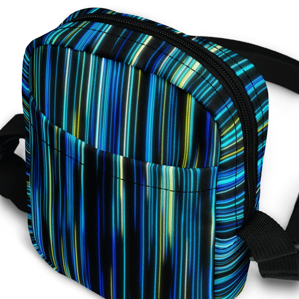 Vibrant Blue lines All-Over Print Crossbody Bag for moms ladies friends safe mobiles product image (10)