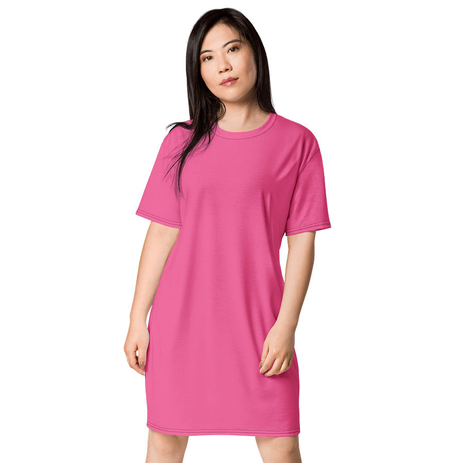 Oversized T-Shirt Dress - Radiant Brilliant Rose, Sizes 2XS-6XL product image (1)