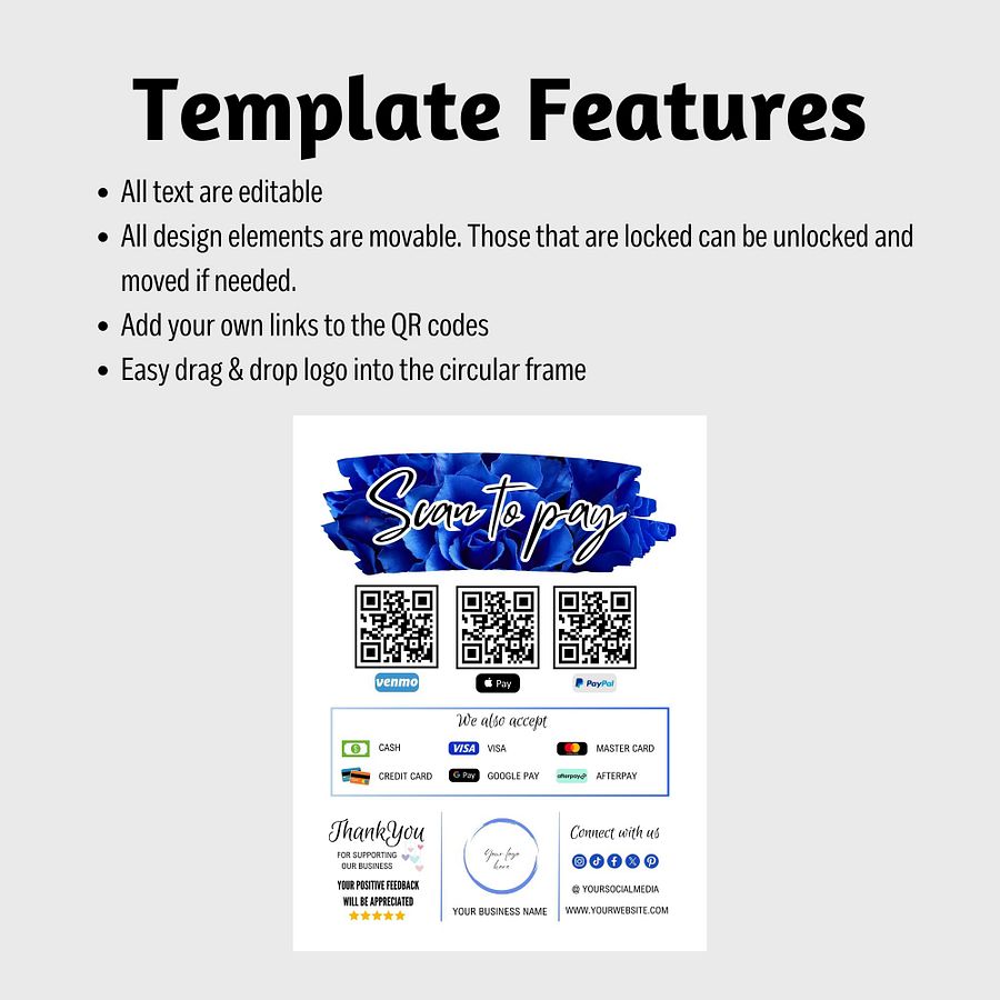 Celestia - Scan To Pay QR Code Sign Template product image (5)