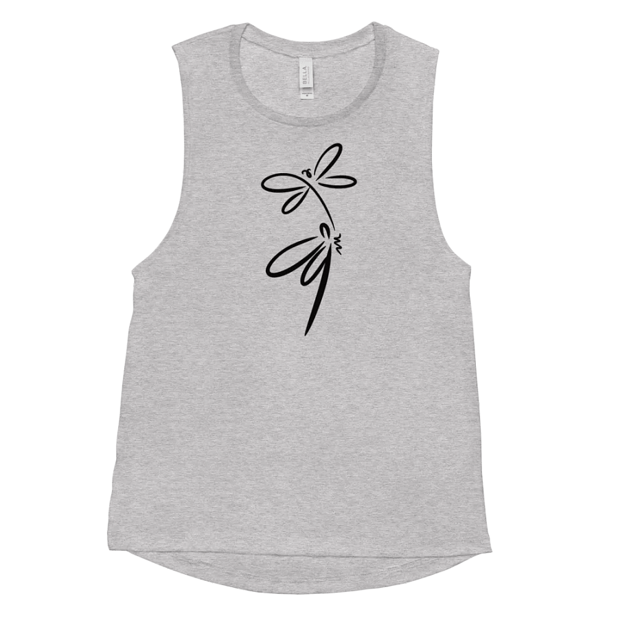 womens flowy muscl tank top with stylish dragonfly design. Minimilist style. product image (28)