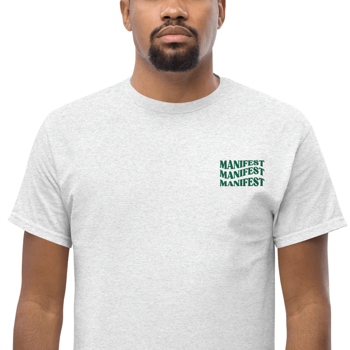 Manifest Embroidered T-Shirt – Align Your Mindset with Style | Premium Minimalist Tee product image (1)