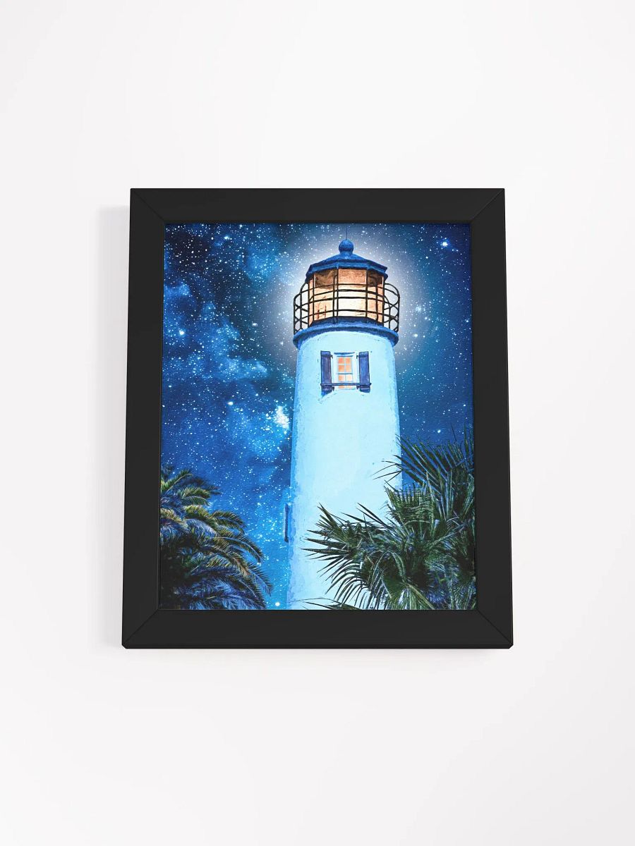 St. George Island Lighthouse by Night – Florida Framed Poster product image (1)
