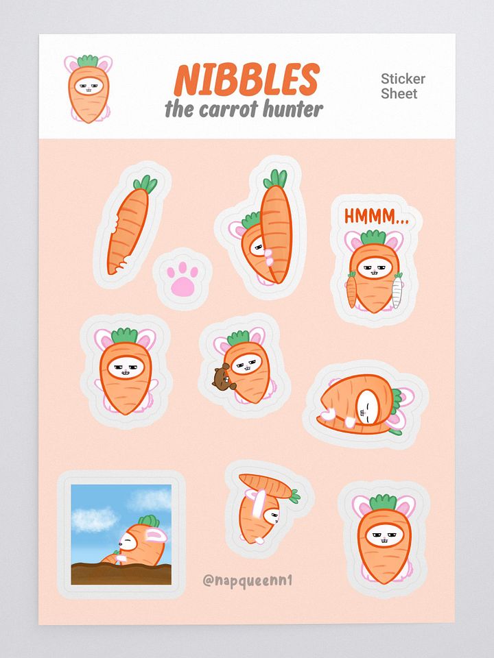 Nibbles the Carrot Hunter - Sticker Sheet product image (1)