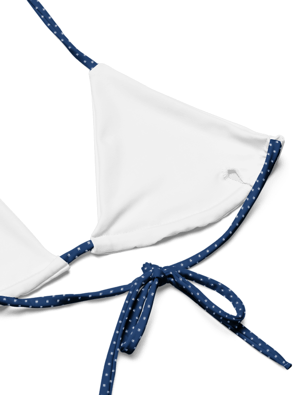 Low Rise Cheeky String Bikini With Blue Polka Dot Bottoms product image (8)