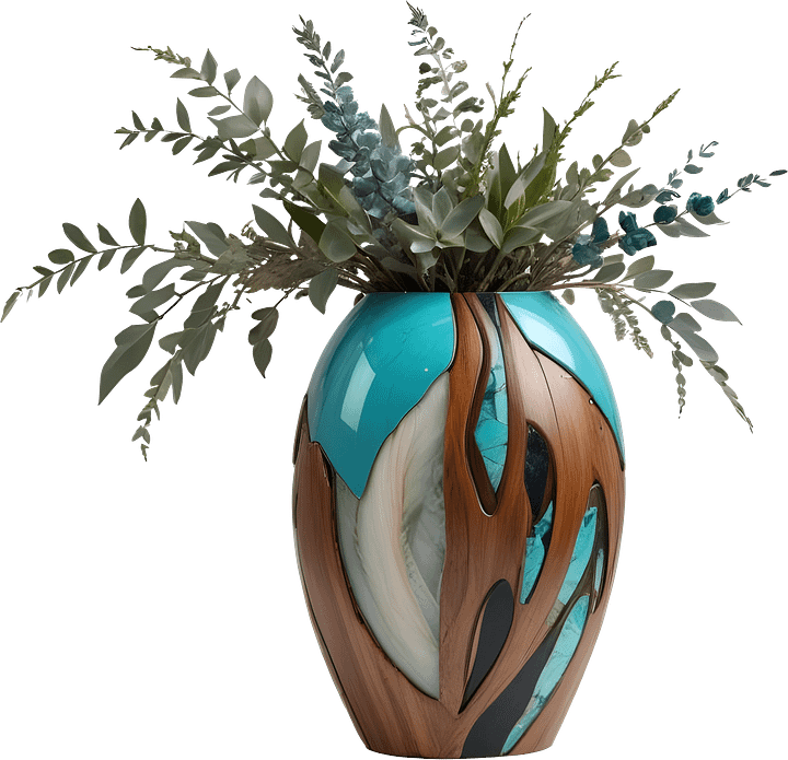 Collection song of the waves Art Deco Vase, PNG product image (1)
