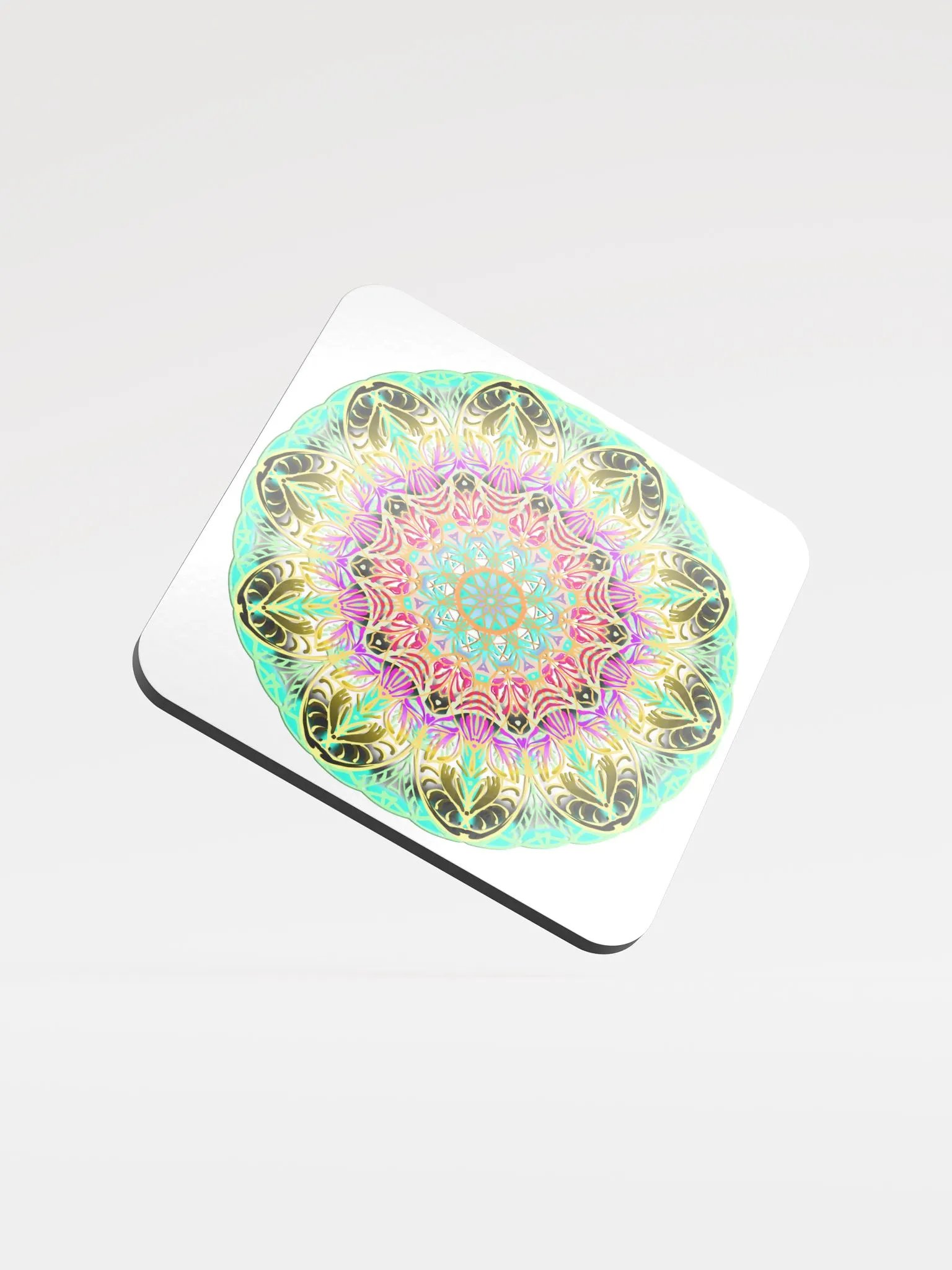 Mandala Harmony Glossed Cork Coaster product image (1)