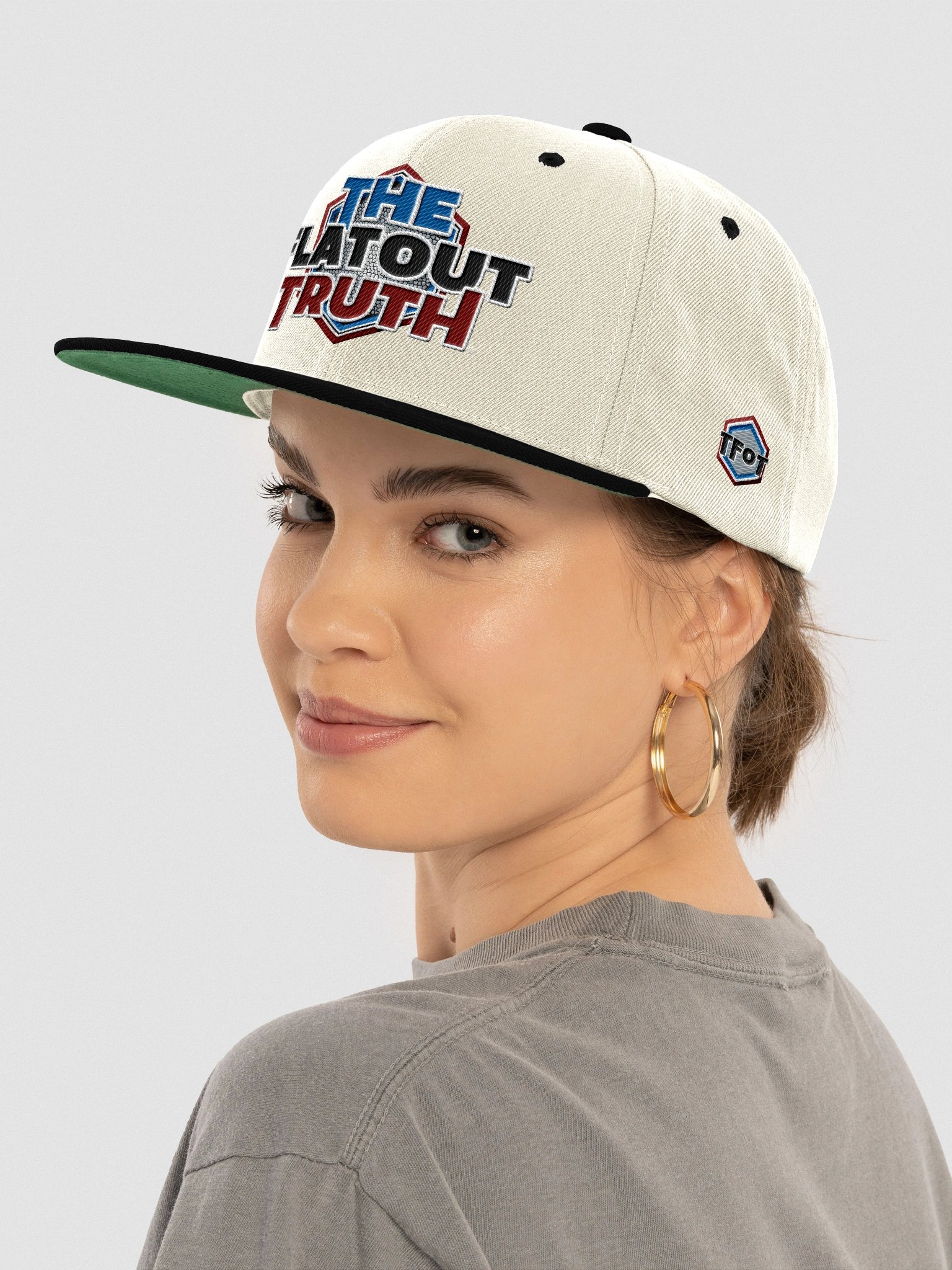 TFOT Embroidered Bold Red Hex Flat Snapback Hat product image (53)