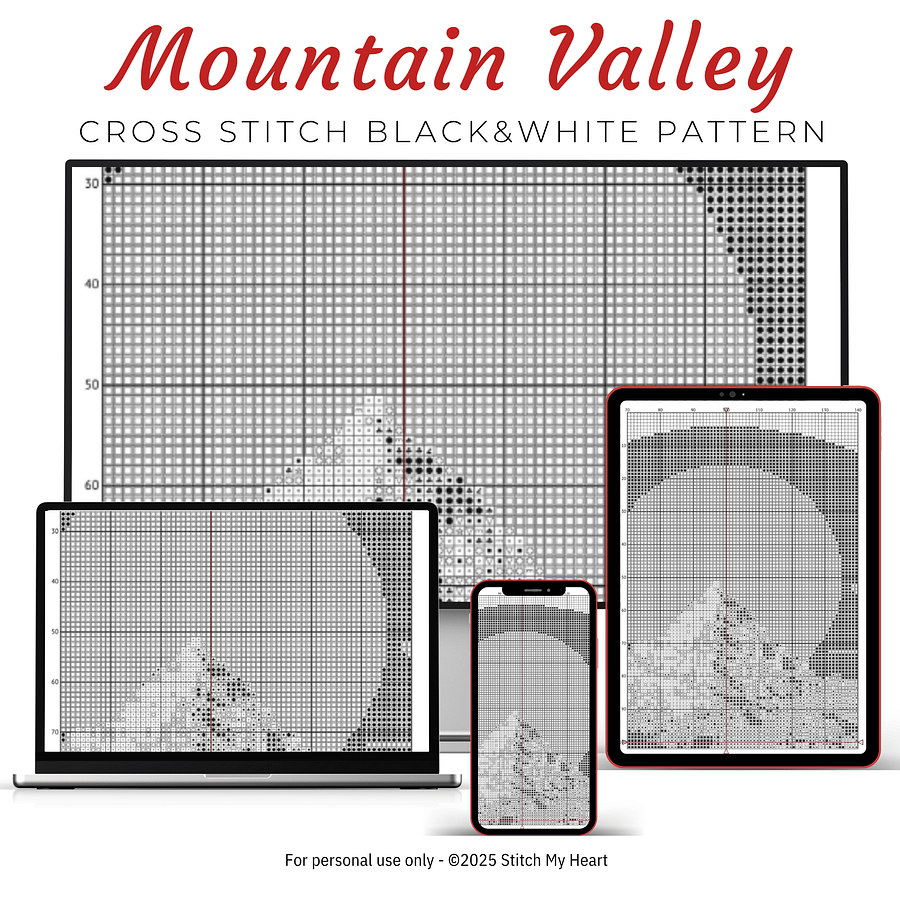 Scenic Mountain Cross Stitch Pattern product image (4)