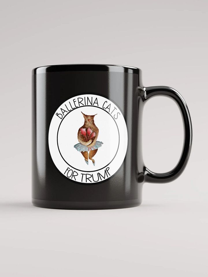 Ballerina Cat With Roses For Trump Black Mug product image (1)